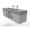 Castello Usa Nile 60" Wall Mounted Gray Vanity With Gray Top And Black Handles CB-MC-60G-BL-2053-GR - alternate 2
